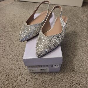 Madden Girl Rhinestone Embellielshed Slingback Flats